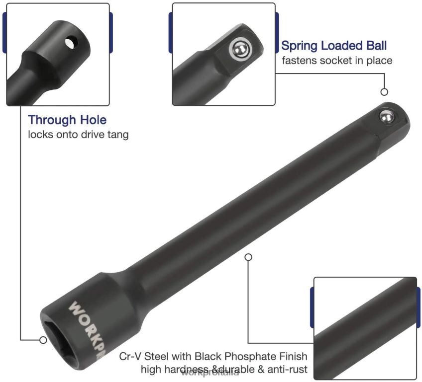 WORKPRO Set di bussole a impatto da 55 pezzi con barre di prolunga, acciaio CR-V di alta qualità, bussole SAE e metriche con custodia migliorata moderno B0600L307 attrezzo