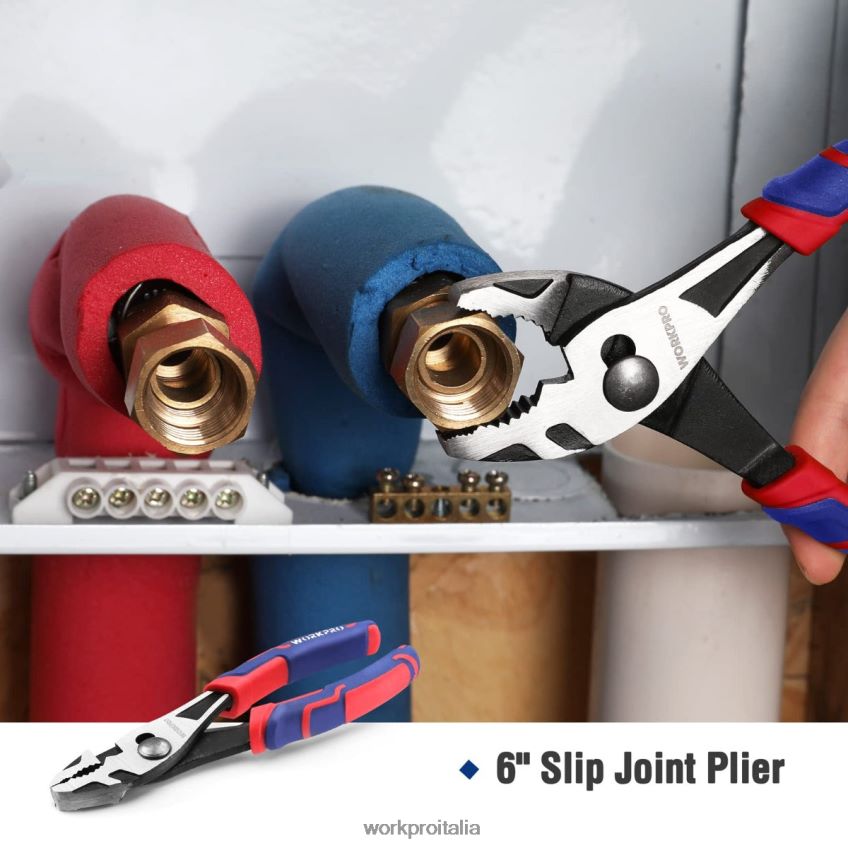 WORKPRO Set di utensili domestici da 35 pezzi con cassetta degli attrezzi rosa/blu B0600L246 attrezzo