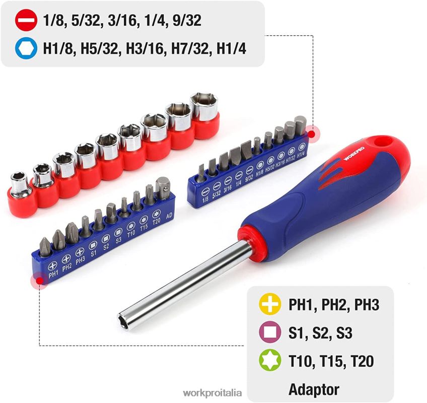 WORKPRO Set di utensili manuali per la casa da 100 pezzi per cassetti da cucina con custodia facile da trasportare utile B0600L304 attrezzo