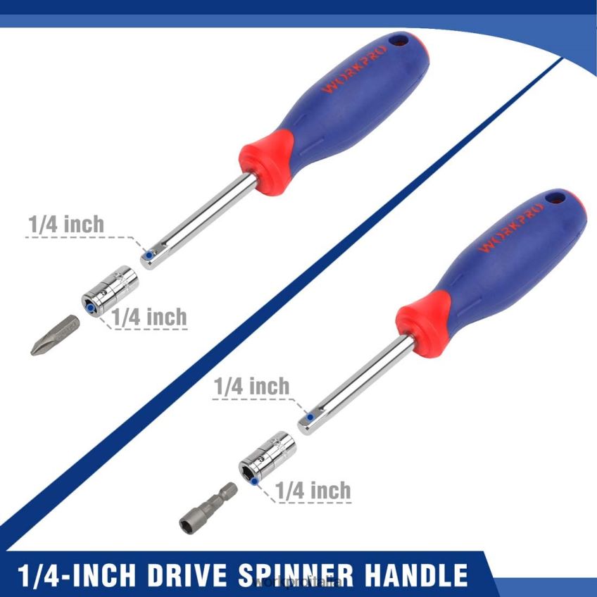 WORKPRO set di chiavi a bussola, set di chiavi a bussola da 70 pezzi con cricchetto a sgancio rapido, metrico e sae moderno B0600L308 attrezzo