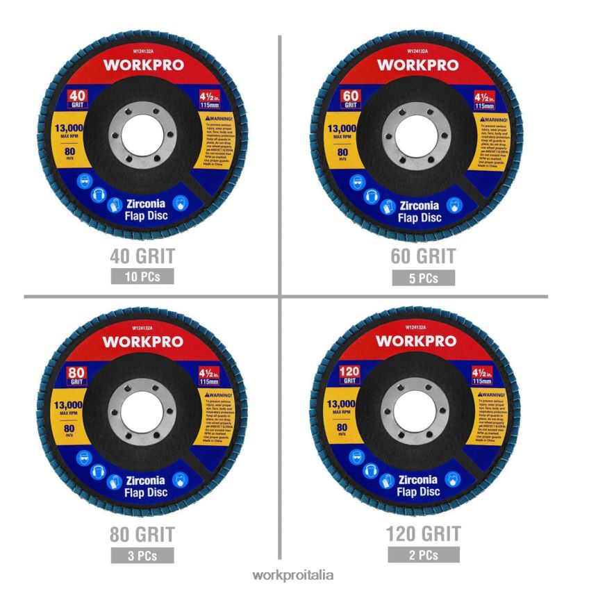 WORKPRO 20 dischi lamellari mola abrasiva allo zirconio e disco abrasivo lamellare utile B0600L209 attrezzo