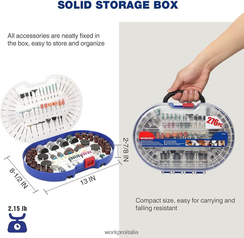 WORKPRO Kit di accessori per utensili rotanti da 276 pezzi, taglio, intaglio e lucidatura, montaggio universale moderno B0600L191 attrezzo