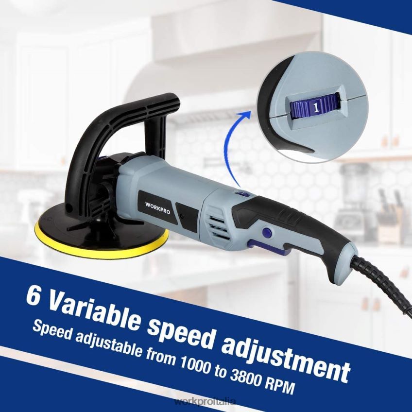 WORKPRO Lucidatrice con tampone staccabile con accessori utile B0600L231 attrezzo