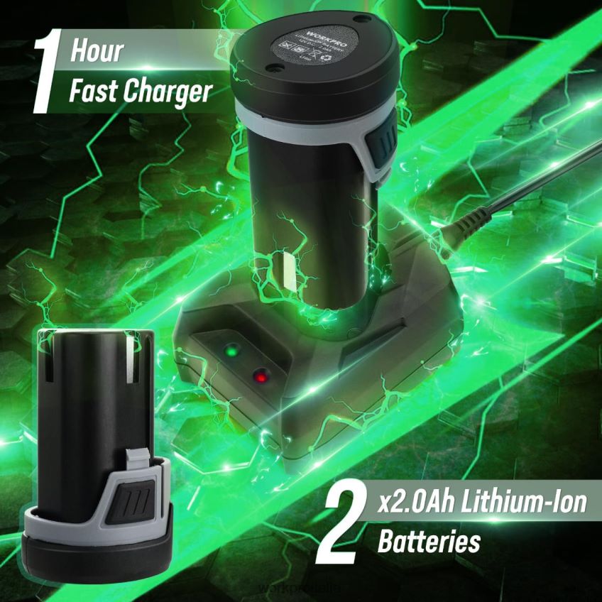 WORKPRO Lucidatrice per auto cordless a doppia azione da 6 pollici con batteria ricaricabile da 2 pezzi da 12 V moderno B0600L238 attrezzo