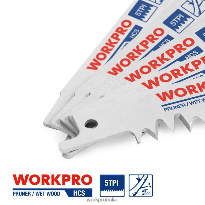 WORKPRO Set di 5 lame per sega alternativa per potatura del legno da 9 pollici utile B0600L208 attrezzo
