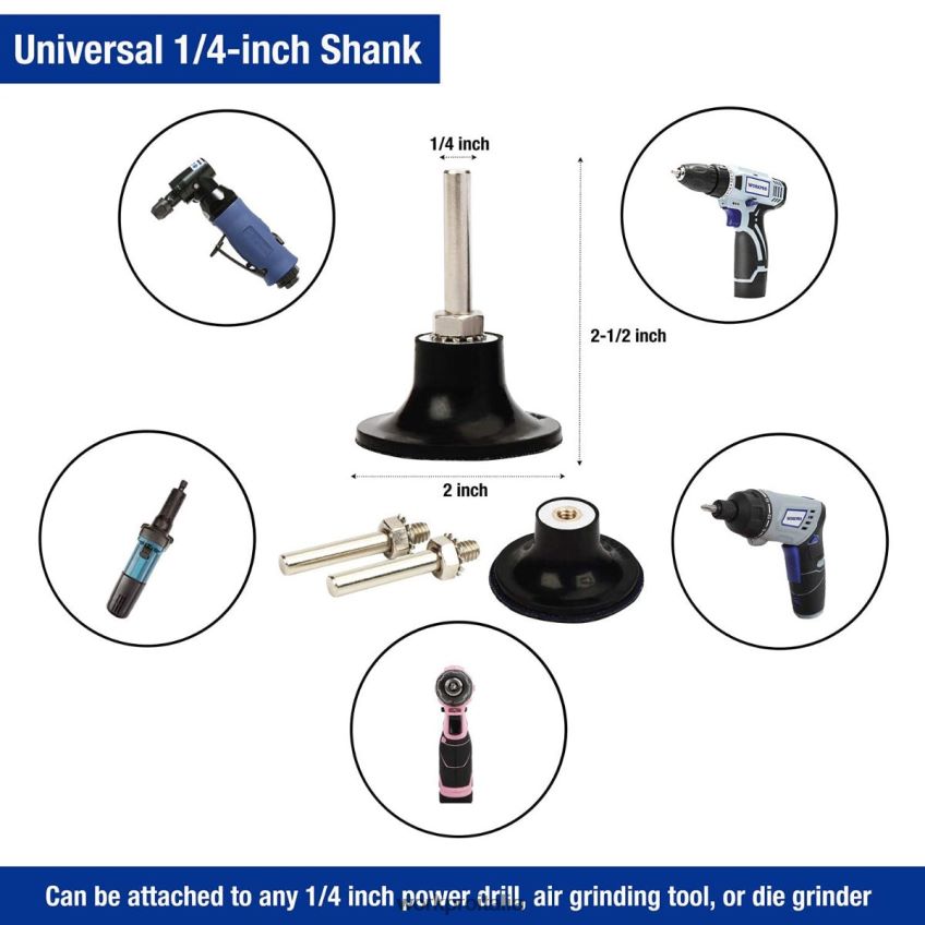 WORKPRO Set di dischi abrasivi da 101 pezzi. Dischi da 2 pollici con supporto da 1/4 di pollice utile B0600L193 attrezzo