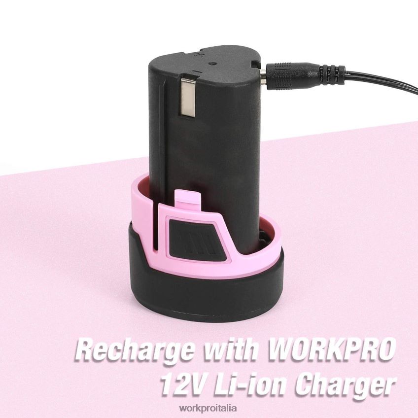 WORKPRO Batteria sostitutiva agli ioni di litio da 12 V per trapano avvitatore a batteria da 12 V rosa B0600L223 attrezzo