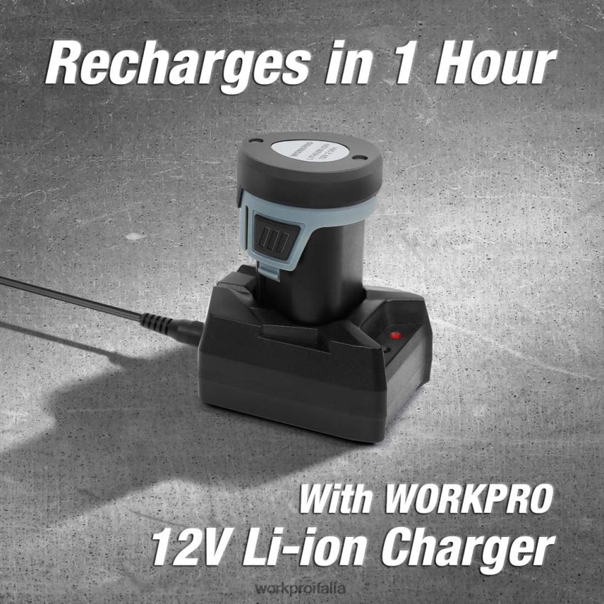 WORKPRO Pacco batteria agli ioni di litio da 12 V 2,0 Ah utile B0600L224 attrezzo