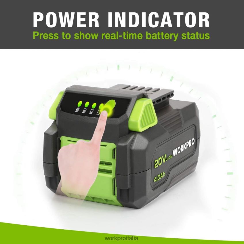WORKPRO Pacco batteria agli ioni di litio da 20 V 4,0 Ah moderno B0600L217 attrezzo