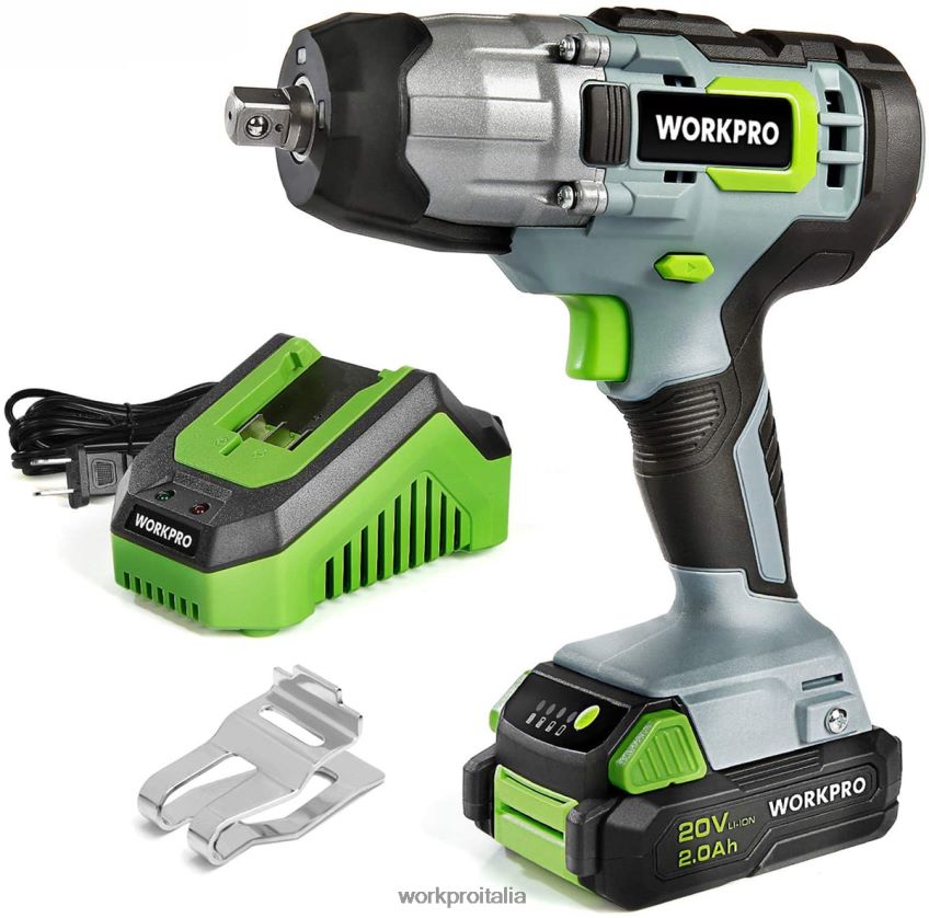 WORKPRO Avvitatore a impulsi cordless da 20 V con clip da cintura per caricatore rapido per un facile trasporto moderno B0600L187 attrezzo