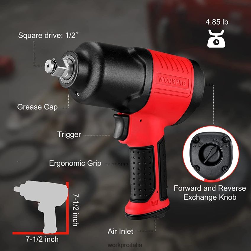 WORKPRO guidare l'avvitatore pneumatico per la sostituzione degli pneumatici e la riparazione automatica utile B0600L189 attrezzo