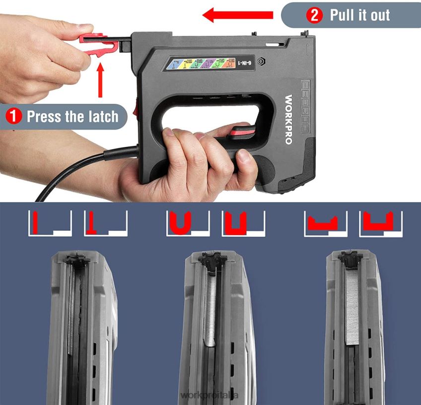 WORKPRO Cucitrice elettrica 110v 6 in 1 per progetti fai da te di lavorazione del legno utile B0600L167 attrezzo