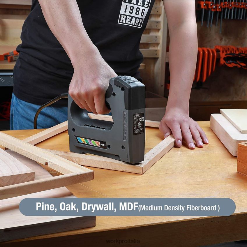 WORKPRO Cucitrice elettrica 110v 6 in 1 per progetti fai da te di lavorazione del legno utile B0600L167 attrezzo