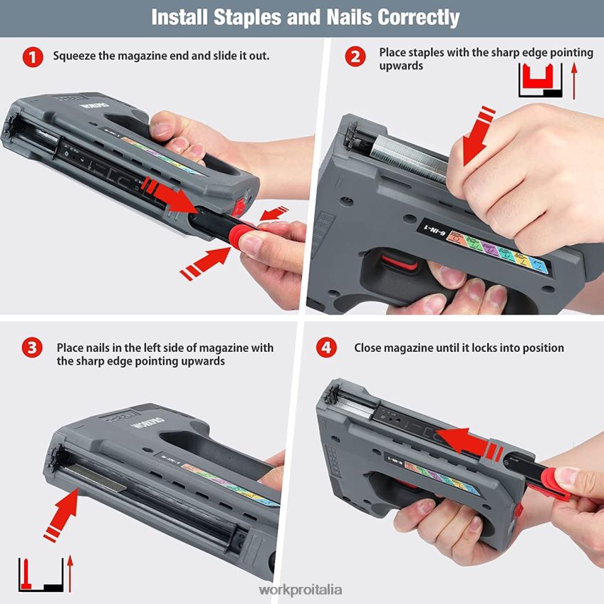 WORKPRO Graffettatrice cordless ricaricabile 6 in 1 da 3,6 V utile B0600L166 attrezzo