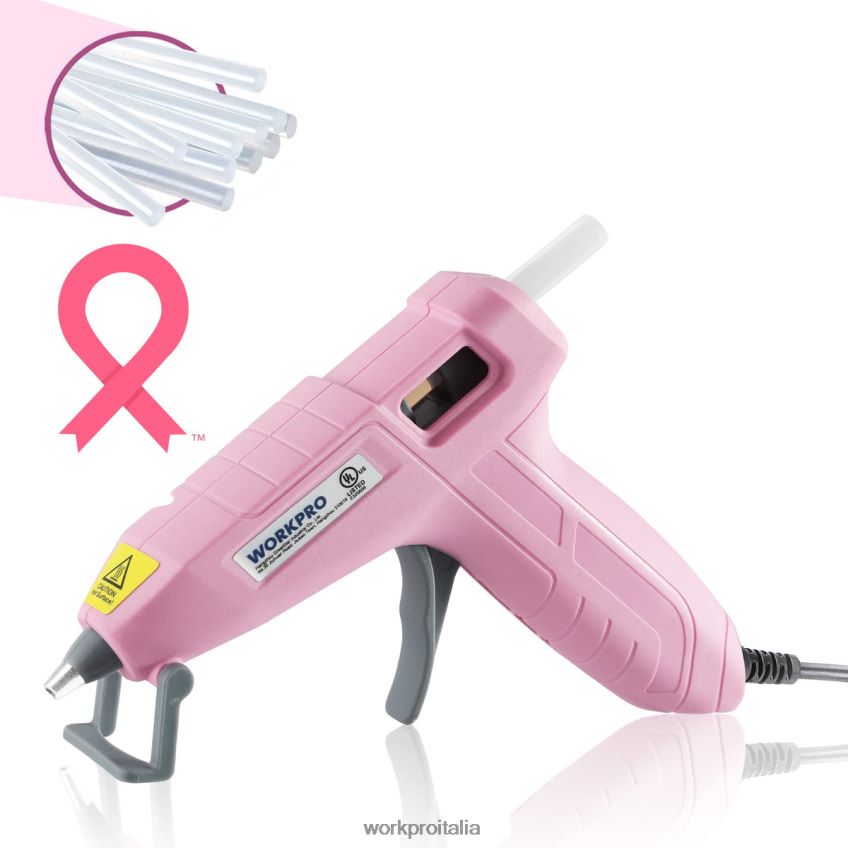WORKPRO Kit mini pistola per colla a caldo con 20 stick di colla a caldo rosa/bianco B0600L162 attrezzo