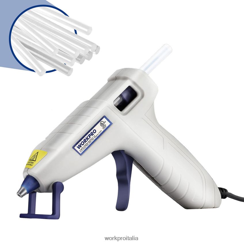 WORKPRO Kit mini pistola per colla a caldo con 20 stick di colla a caldo rosa/bianco B0600L162 attrezzo