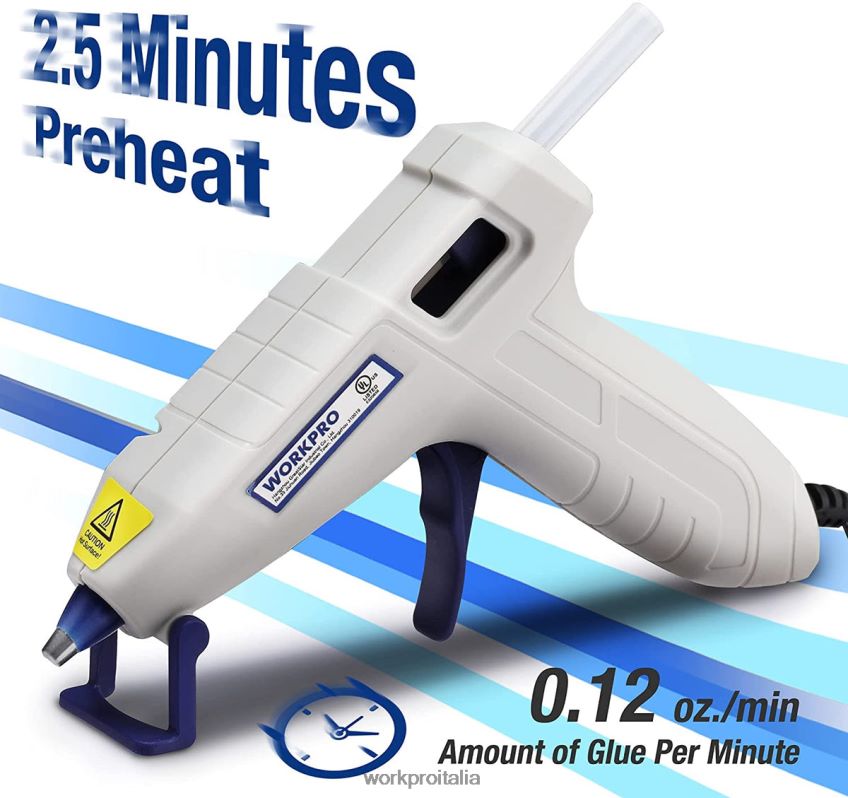 WORKPRO Kit mini pistola per colla a caldo con 20 stick di colla a caldo rosa/bianco B0600L162 attrezzo