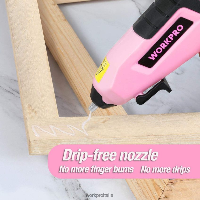 WORKPRO Mini pistola per colla a preriscaldamento rapido senza fili con stick di colla premium da 20 pezzi blu/rosa B0600L163 attrezzo