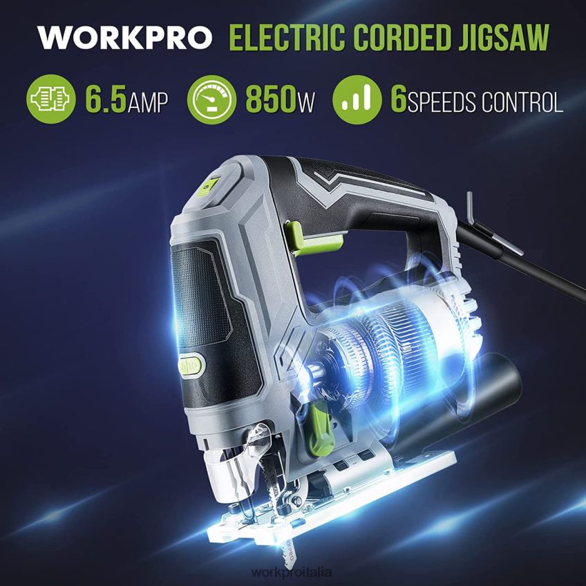 WORKPRO seghetto alternativo, kit di attrezzi per seghetto alternativo elettrico con cavo da 6,5 ​​A 850 W moderno B0600L241 attrezzo