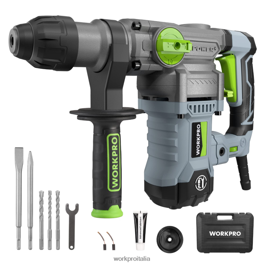 WORKPRO Martello perforatore premium sds-plus da 12,5 amp 1-1/4", versione con cavo per carichi pesanti utile B0600L179 attrezzo