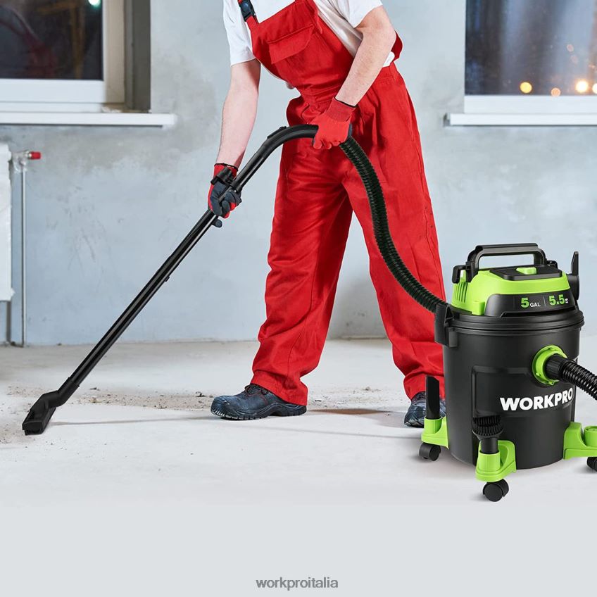 WORKPRO Aspirapolvere da 5 galloni, aspirapolvere da 5,5 cavalli di picco con filtro HEPA, tubo flessibile e accessori moderno B0600L214 attrezzo