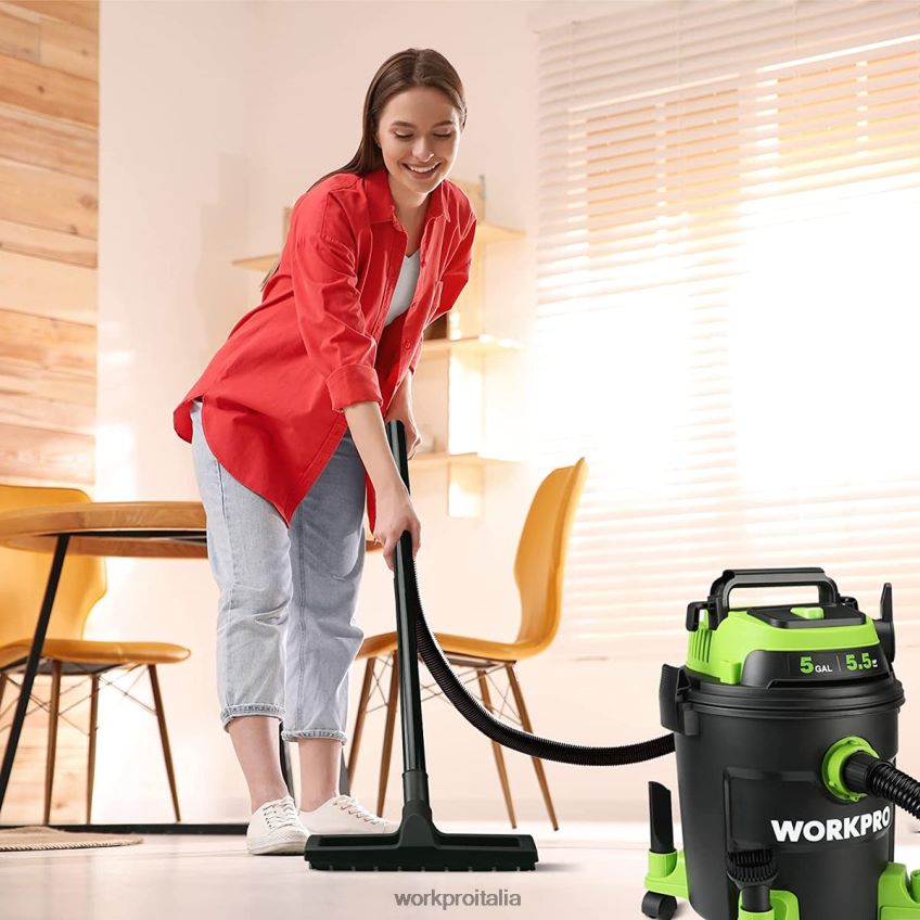 WORKPRO Aspirapolvere da 5 galloni, aspirapolvere da 5,5 cavalli di picco con filtro HEPA, tubo flessibile e accessori moderno B0600L214 attrezzo