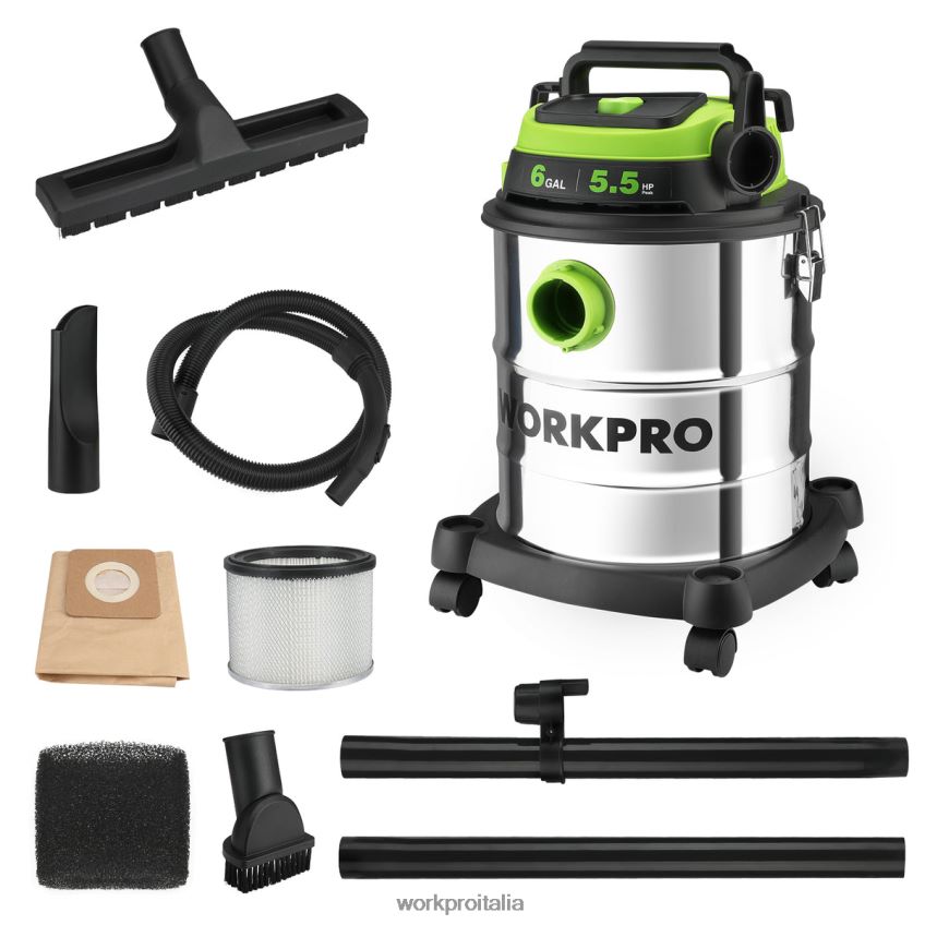 WORKPRO Aspirapolvere per ambienti umidi/secchi da 6 galloni con filtro HEPA, tubo flessibile e accessori per la raccolta della polvere in casa/cantiere moderno B0600L213 attrezzo