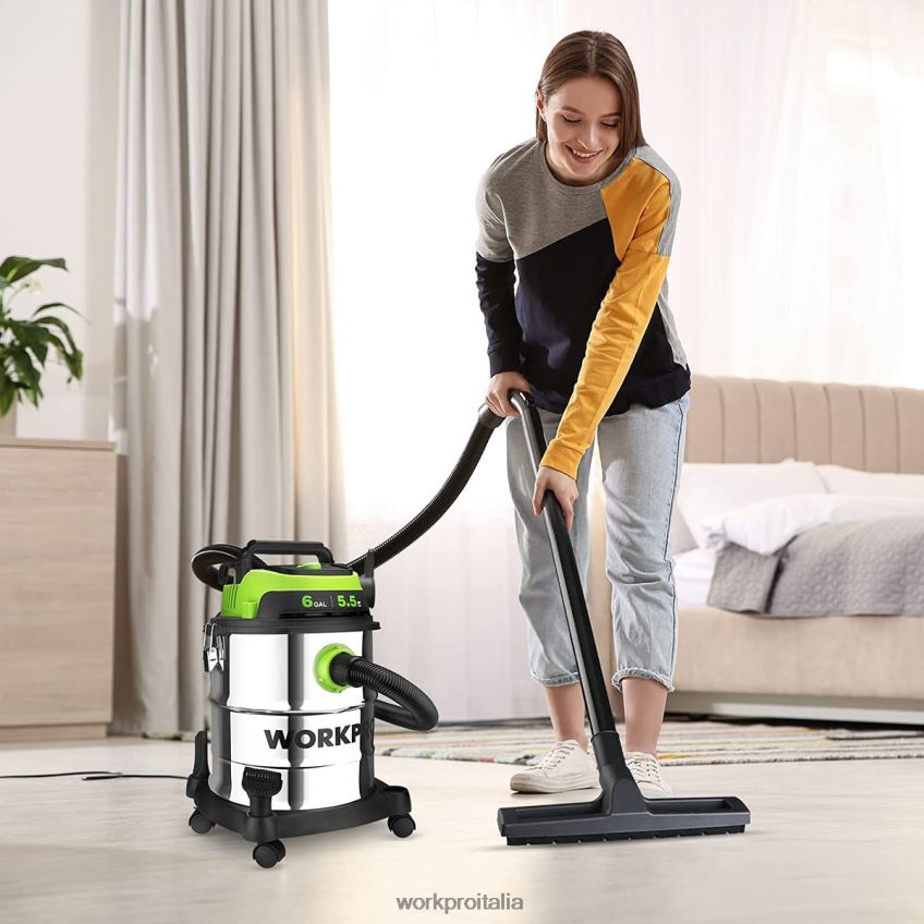 WORKPRO Aspirapolvere per ambienti umidi/secchi da 6 galloni con filtro HEPA, tubo flessibile e accessori per la raccolta della polvere in casa/cantiere moderno B0600L213 attrezzo