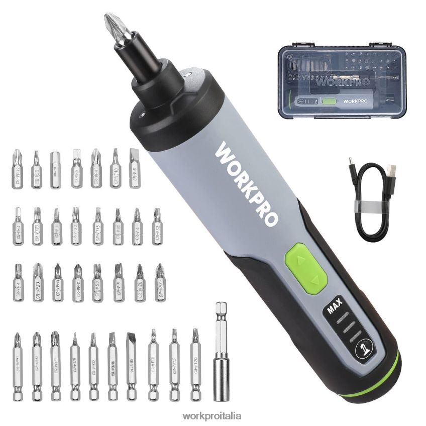 WORKPRO Avvitatore elettrico 4v, set avvitatore cordless ricaricabile con luce led utile B0600L232 attrezzo