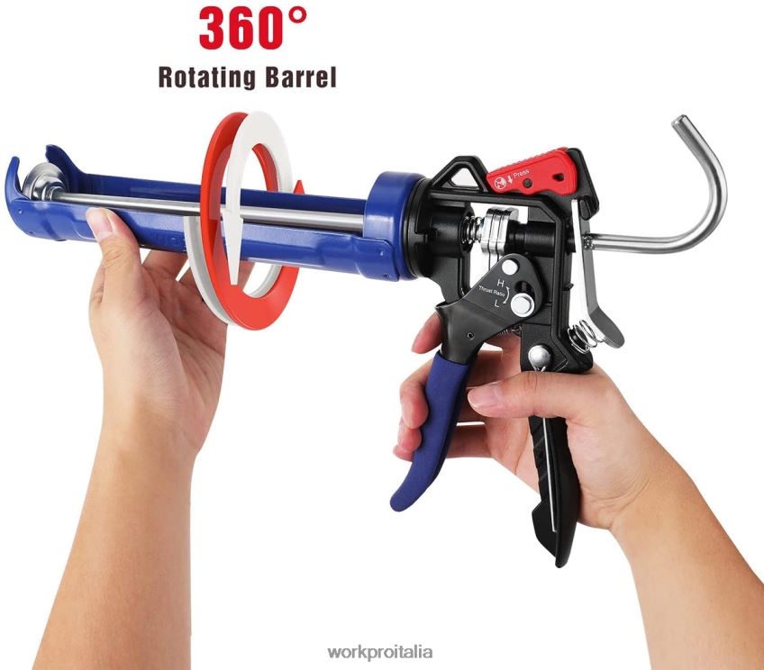 WORKPRO Pistola per calafataggio con rapporto di spinta regolabile per tubi per calafataggio standard utile B0600L135 attrezzo