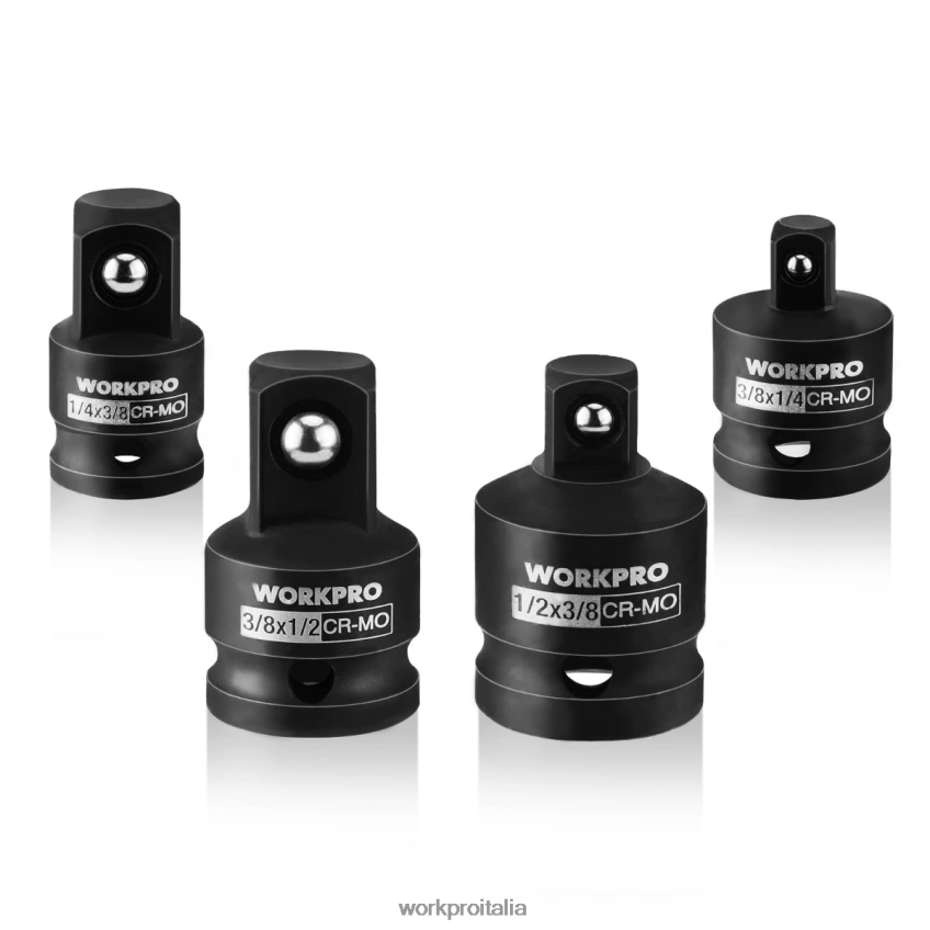 WORKPRO Set di adattatori e riduttori per prese per avvitatori a impatto da 4 pezzi, kit di conversione chiave utile B0600L94 attrezzo