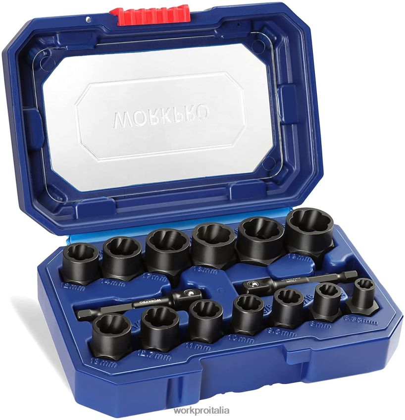 WORKPRO Set di rimozione bulloni e dadi da 15 pezzi utile B0600L128 attrezzo