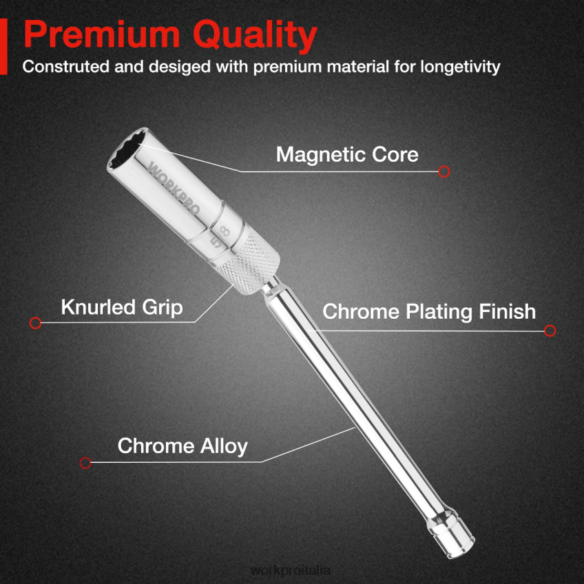 WORKPRO candela girevole magnetica con presa a muro sottile moderno B0600L146 attrezzo