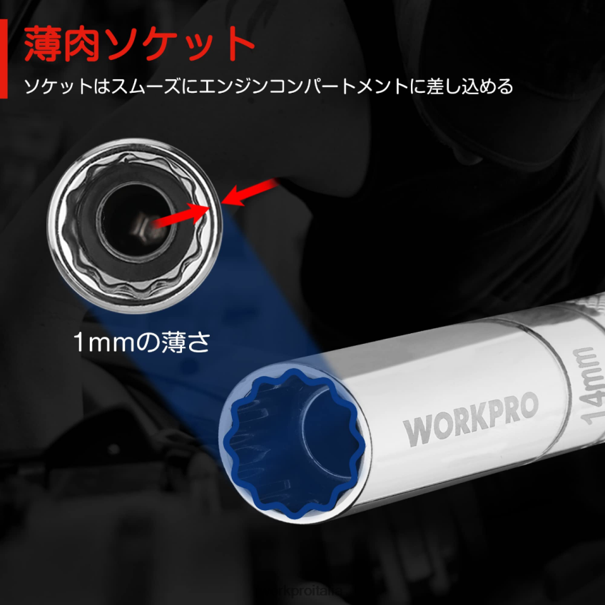 WORKPRO candela girevole magnetica con presa a muro sottile utile B0600L145 attrezzo