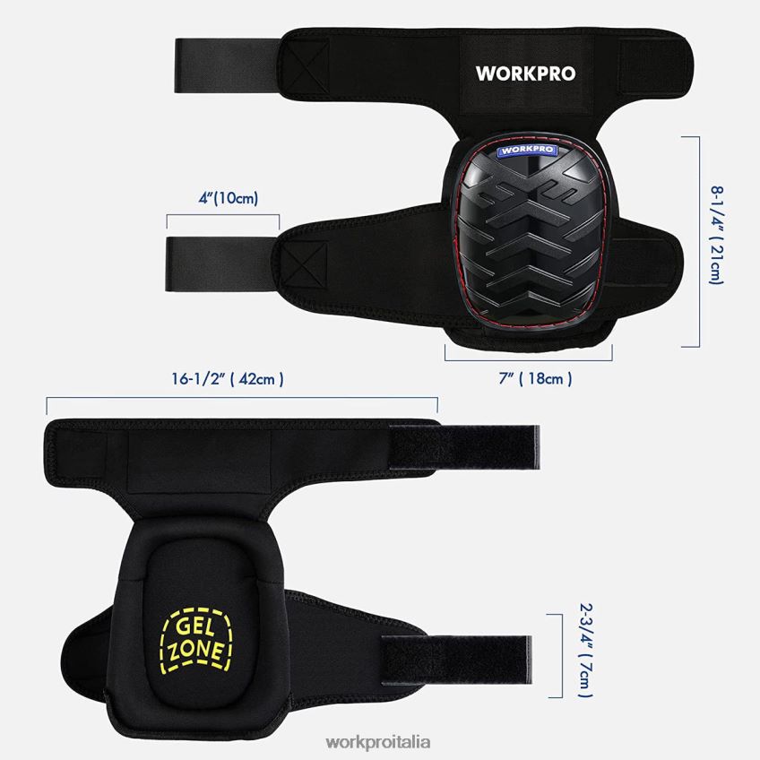 WORKPRO ginocchiere in gel con cinturini antiscivolo, ginocchiere professionali da lavoro moderno B0600L129 attrezzo