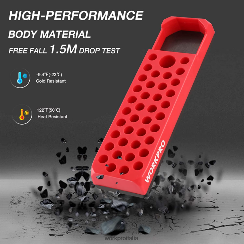WORKPRO organizer magnetico per punte da trapano per cacciavite esagonale a 39 fori per punta esagonale da 1/4 di pollice e adattatore per punta di guida Rosso & blu B0600L132 attrezzo