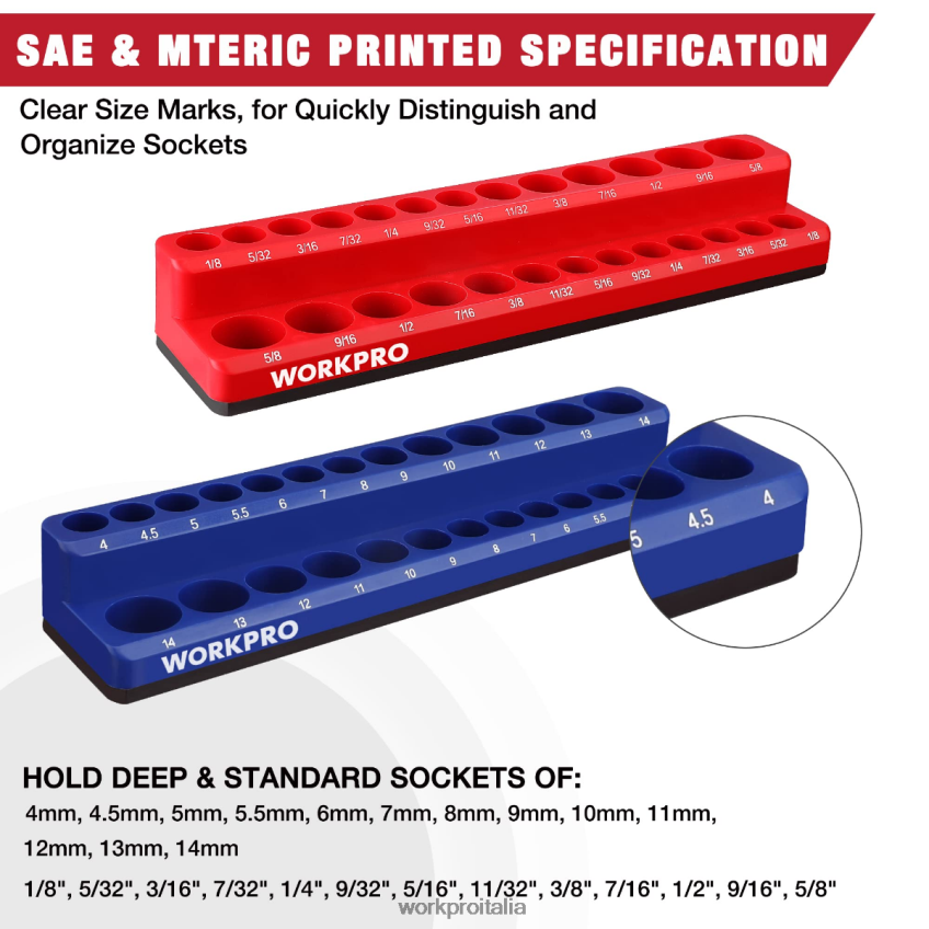 WORKPRO set organizer per prese magnetiche nuovo B0600L131 attrezzo