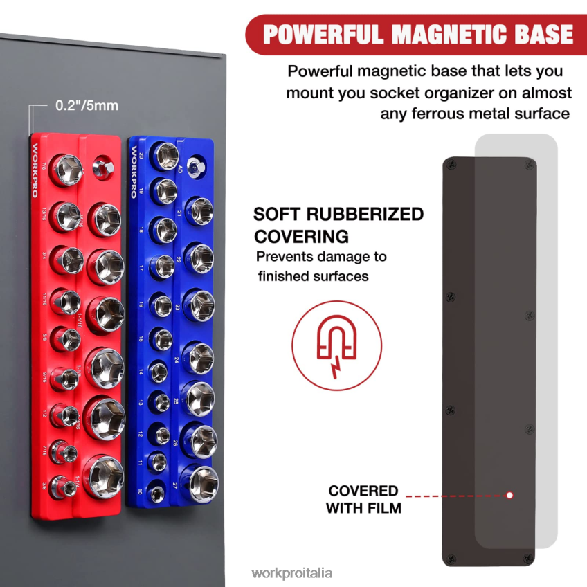 WORKPRO set organizer per prese magnetiche nuovo B0600L131 attrezzo