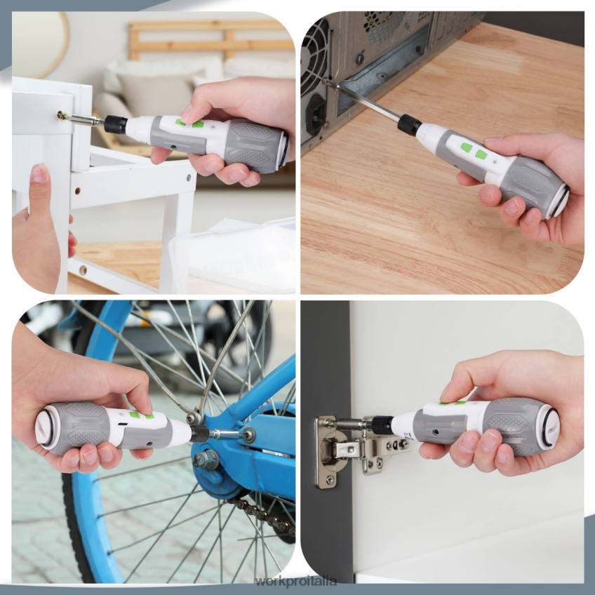 WORKPRO Kit cacciavite senza fili con batteria ricaricabile agli ioni di litio USB 4V rosa/bianco B0600L236 attrezzo