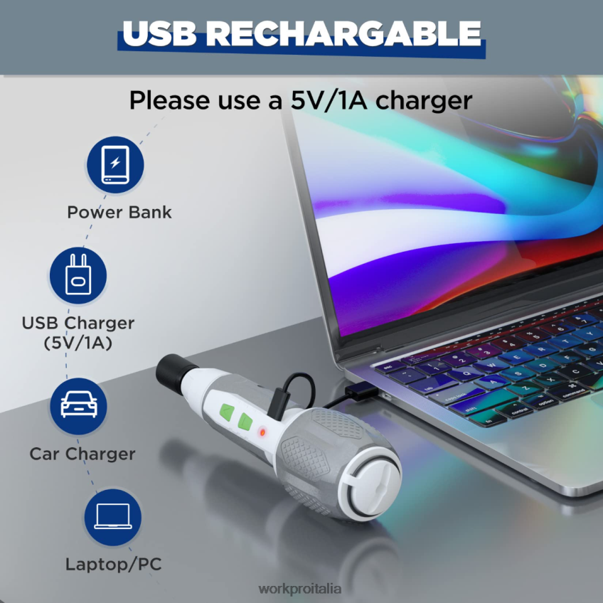 WORKPRO Kit cacciavite senza fili con batteria ricaricabile agli ioni di litio USB 4V rosa/bianco B0600L236 attrezzo