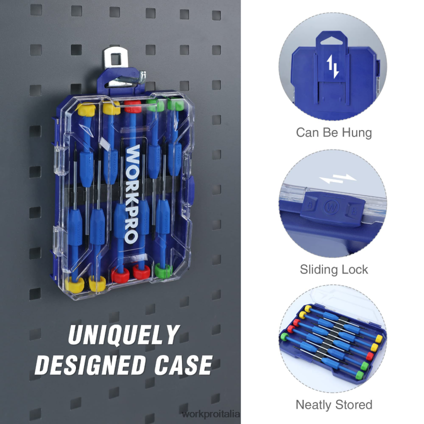 WORKPRO Set cacciaviti di precisione da 10 pezzi con custodia, phillips, a taglio, stella torx, kit di strumenti di riparazione cacciavite magnetico, impugnatura antiscivolo nuovo B0600L103 attrezzo