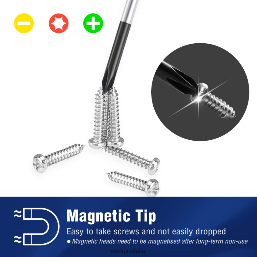 WORKPRO Set cacciaviti di precisione da 10 pezzi con custodia, phillips, a taglio, stella torx, kit di strumenti di riparazione cacciavite magnetico, impugnatura antiscivolo nuovo B0600L103 attrezzo