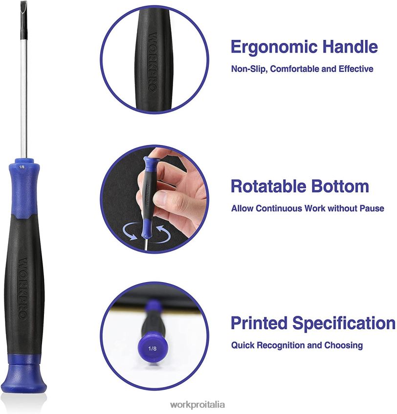 WORKPRO Set da 10 cacciaviti di precisione con custodia utile B0600L100 attrezzo