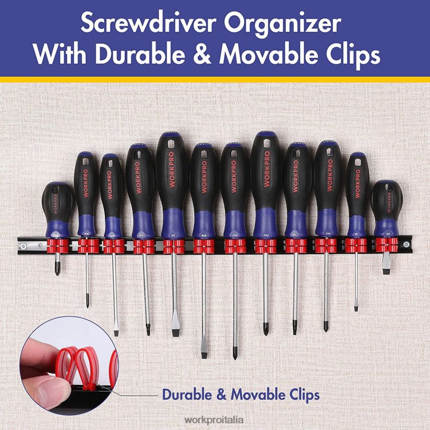 WORKPRO Set da 12 cacciaviti magnetici con organizer piatto per riparazioni meccaniche domestiche industriali nuovo B0600L99 attrezzo