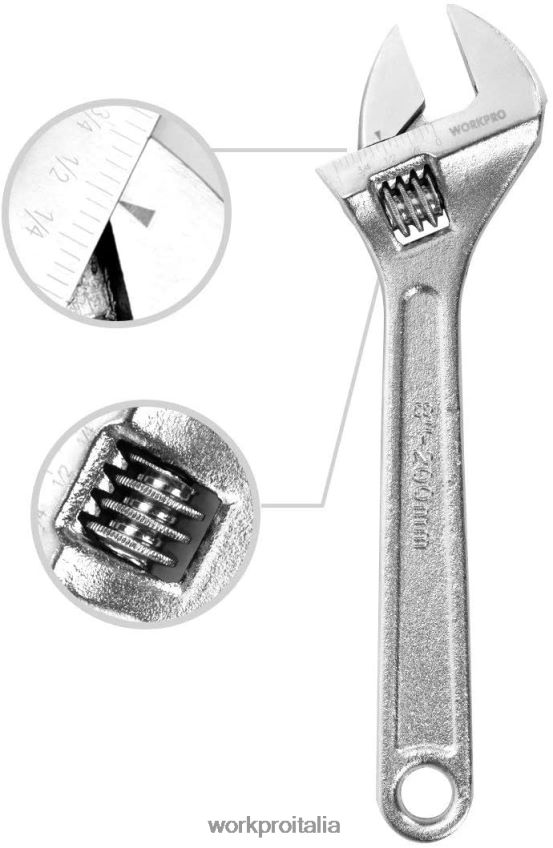 WORKPRO Set 4 chiavi regolabili forgiate cromate trattate termicamente utile B0600L84 attrezzo