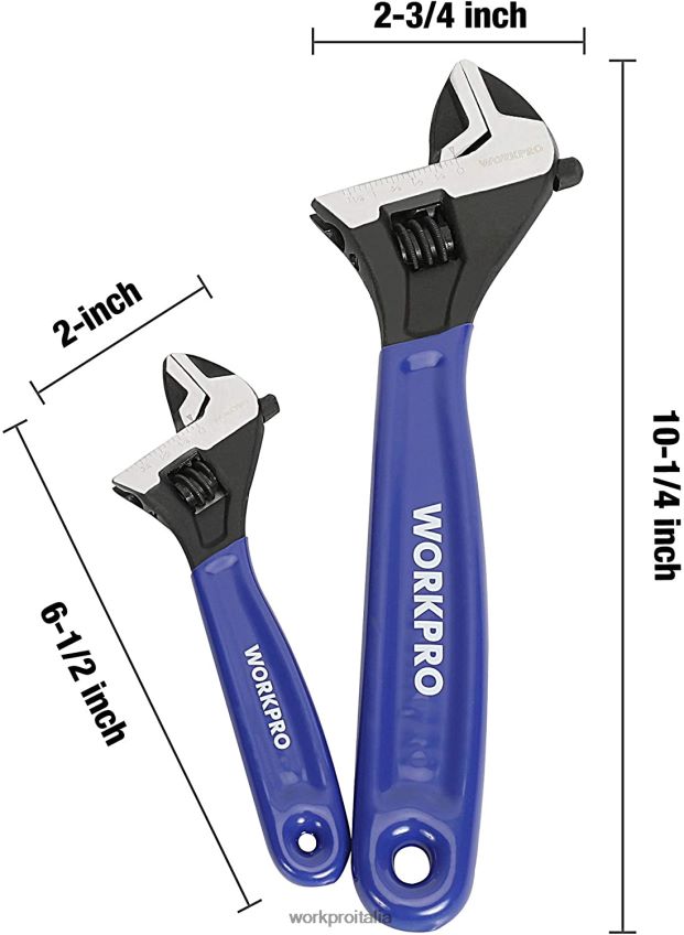 WORKPRO Set di 2 chiavi regolabili per garage domestici e fai da te utile B0600L87 attrezzo