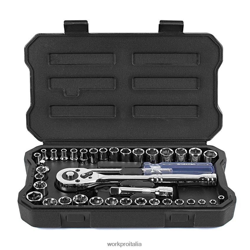 WORKPRO Set di chiavi a bussola da 39 pezzi, set di bussole piccole da 1/4" e 3/8". nuovo B0600L140 attrezzo
