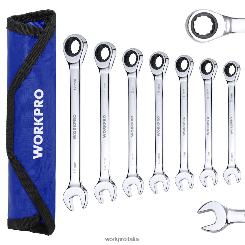 WORKPRO Set di chiavi combinate a cricchetto da 7 pezzi utile B0600L85 attrezzo