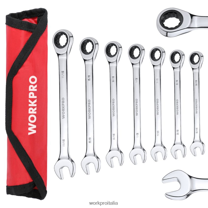 WORKPRO Set di chiavi combinate a cricchetto da 7 pezzi utile B0600L85 attrezzo