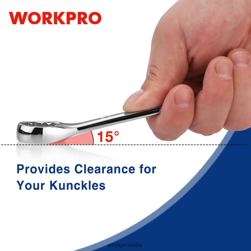 WORKPRO Set di chiavi combinate premium CR-V da 12 pezzi metriche 8-19 mm nuovo B0600L95 attrezzo